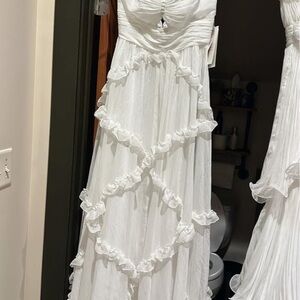 Mac Duggal White Prom Dress